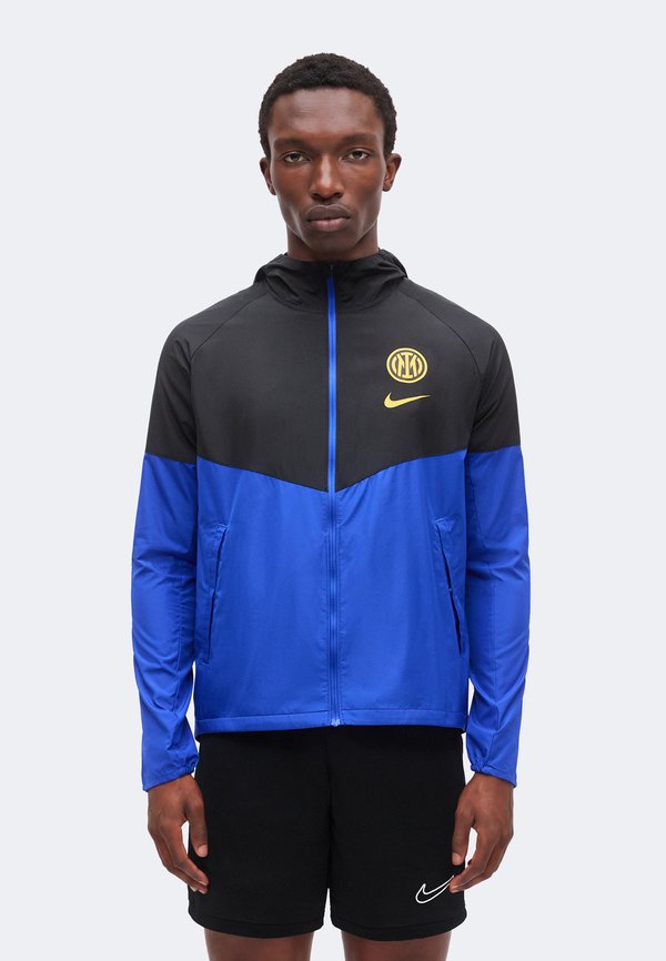 Nike Performance INTER RUN - Windbreaker - black/lyon blue/university gold-coloured