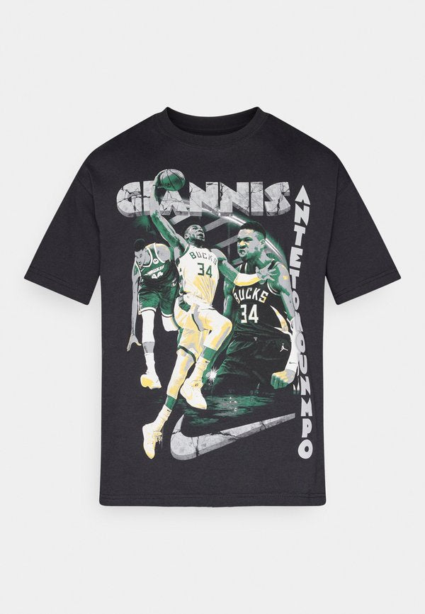 Nike Performance MILWAUKEE BUCKS GIANNIS ANTETOKOUNMPO TEE - Club wear - black