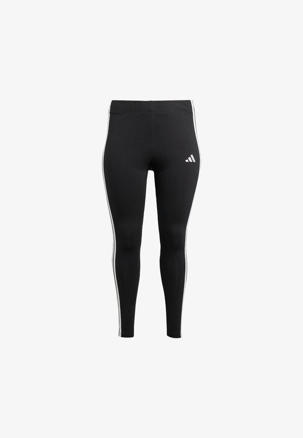 adidas Sportswear ESSENTIALS 3 STRIPES PLUS SIZE - Leggings - black white