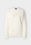 Off-weißes Sweatshirt mit Rundhalsausschnitt, gerippten Bündchen und Saum, mit einem hellgelben, gestickten "THE NORTH FACE"-Logo auf der Brust.