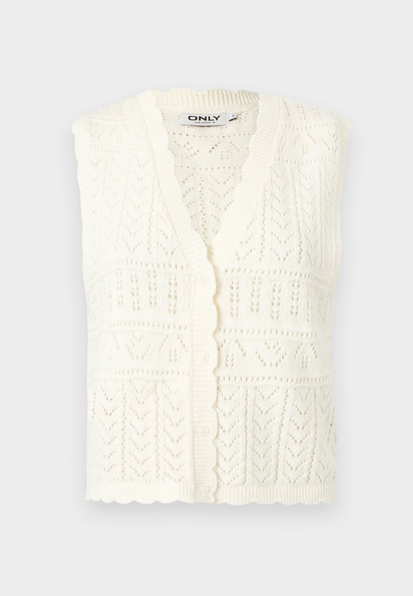 ONLY ONLIRINA V NECK BUTTON  - Waistcoat - cloud dancer