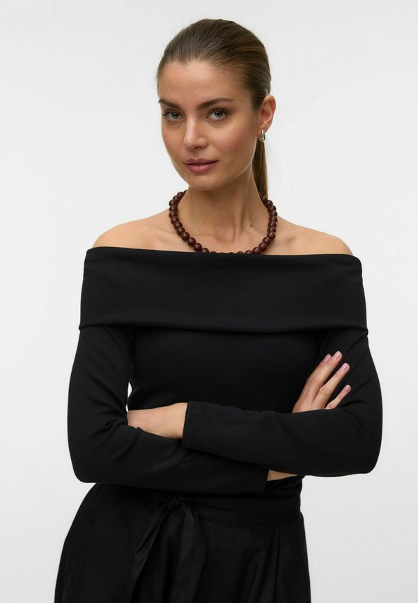 Vero Moda Off shoulder VMMILLE - Long sleeved top - black