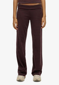 Superdry & Co ATHLETIC ESSENTIALS FOLD OVER  - Tracksuit bottoms - port red charcoal stripe