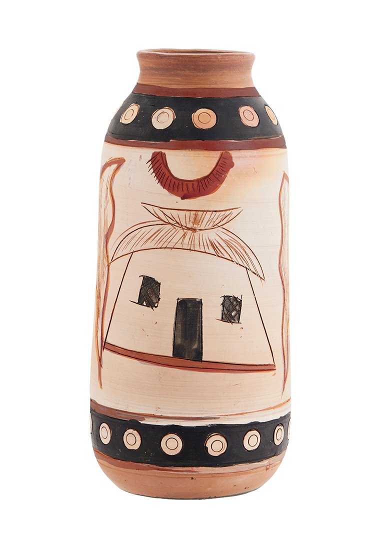 Madam Stoltz HAND PAINTED TERRACOTTA VASE
