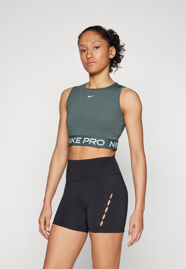 Nike Performance 365 CROP TANK - Top - vintage green/white