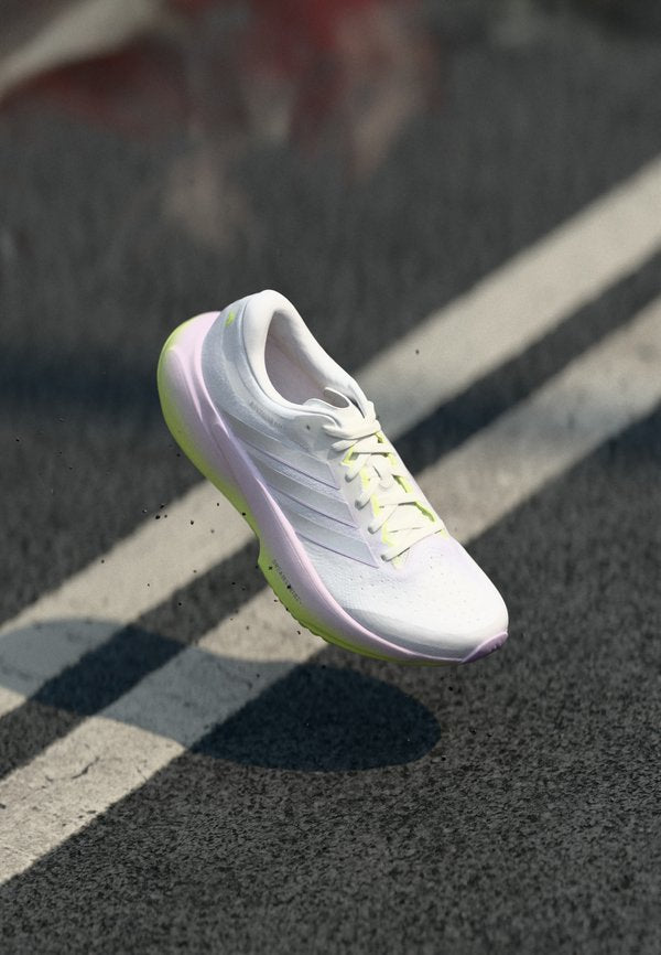adidas Performance SUPERNOVA RISE 3 - Road running shoes - crystal white/silver-coloured metallic/purple tint