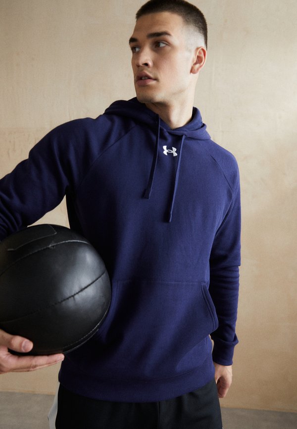 Under Armour RIVAL FLEECE - Hoodie - midnight navy/white