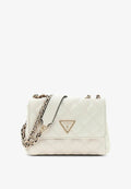 Guess GIULLY II MINI 2 COMP CVRT FLP - Cross body bag - cream white