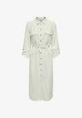 ONLY ONLCARO Linen Midi - Shirt dress - cloud dancer 1