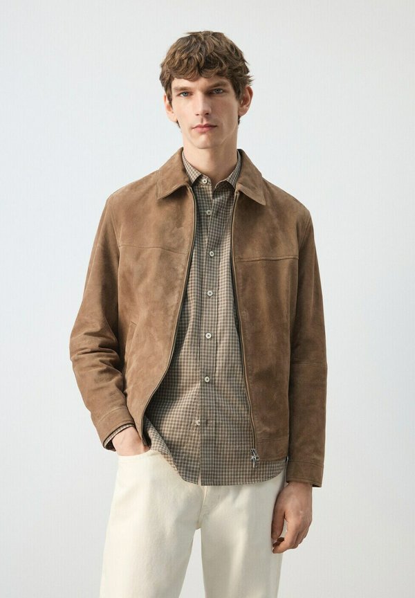Mango Leather jacket - sand