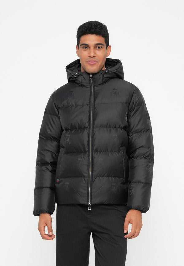 Tommy Hilfiger TH CREST PRINT DOWN PUFFER JACKET - Down jacket - black