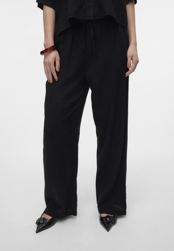 Vero Moda Wide-leg VMLINN Mid waist - Trousers - black