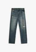 Bershka TROUSERS - Straight leg jeans - dark blue