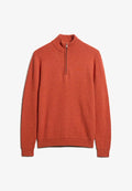 Superdry & Co ESSENTIAL EMBROIDERED HALF ZIP - Jumper - autumnal orange