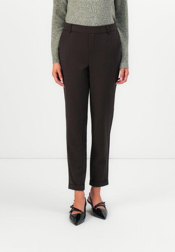 Vero Moda VMMAYA MW LOOSE SOLID PANT NOOS - Trousers - chocolate torte