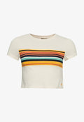 Superdry & Co VINTAGE STRIPE CROP  - Print T-shirt - oatmeal orange stripe