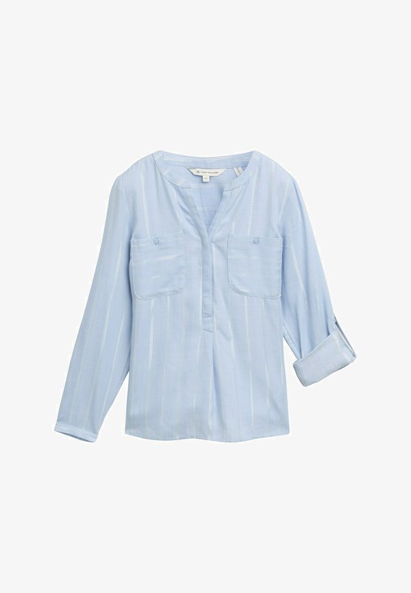 TOM TAILOR GESTREIFTE MIT BRUSTTASCHEN - Blouse - blue lurex stripe