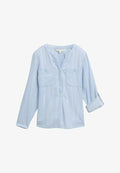 TOM TAILOR GESTREIFTE MIT BRUSTTASCHEN - Blouse - blue lurex stripe
