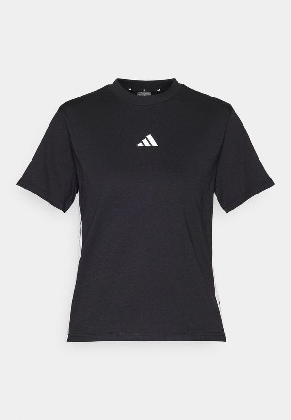 adidas Sportswear ESSENTIALS 3 STRIPES - Print T-shirt - black/white