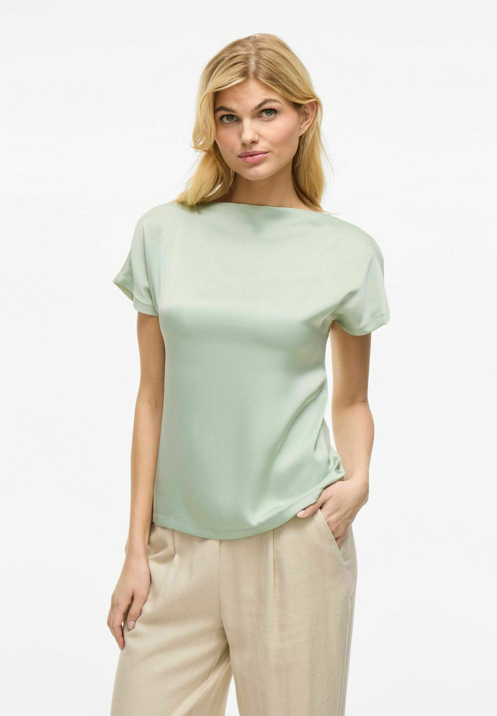 VILA Short Sleeved VIELLETTE Boatneck