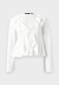 Vero Moda Petite VMGELINA FLOUNCE  - Blouse - snow white