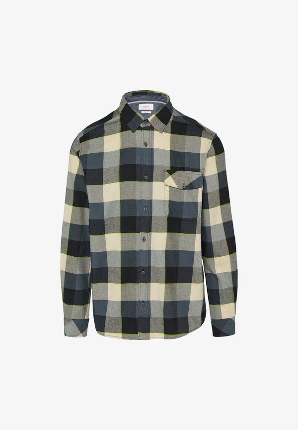 s.Oliver REGULAR FIT KARIERTES - Shirt - schiefergrau