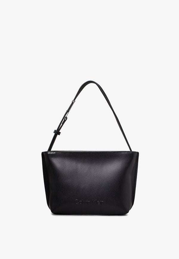 Calvin Klein EMBOSSED LOGO SMALL TOTE - Handbag - ck black
