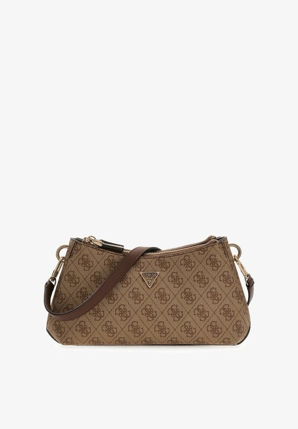 Guess NOELLE - Handbag - latte logo/brown