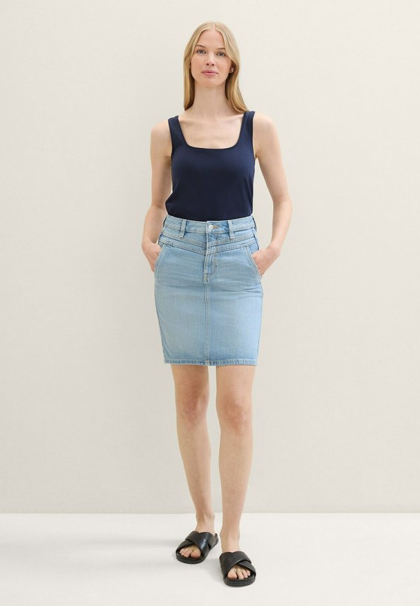 TOM TAILOR Denim skirt - light stone bright blue denim