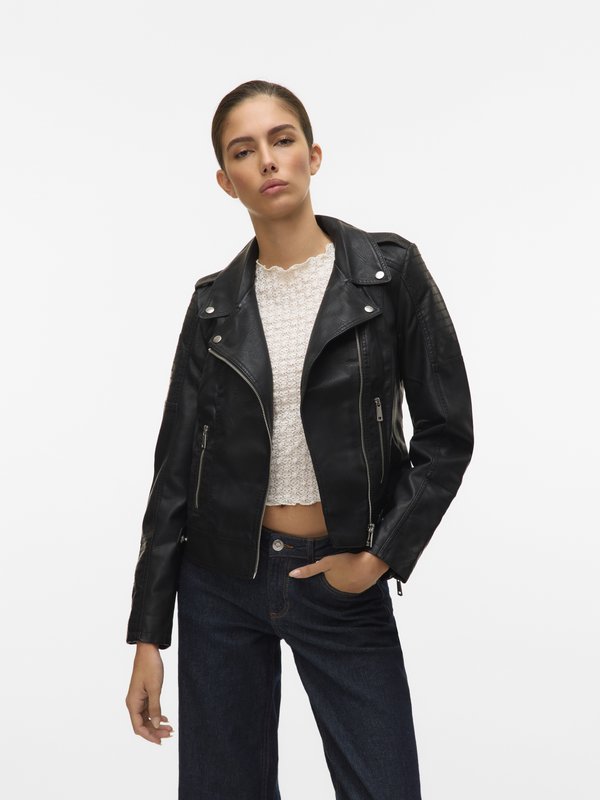 Vero Moda VMKERRIULTRA  - Faux leather jacket - black