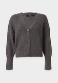 Vero Moda VMLEA V NECK CARDIGAN - Cardigan - asphalt/phantom tornado