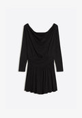 Bershka BELTED LONG-SLEEVE PRINT- MINI - Day dress - black