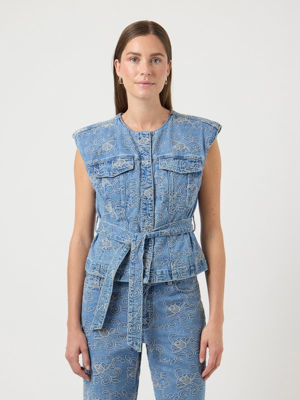 YAS YASKARI DENIM WAISTCOAT