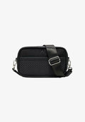 Bershka MONOGRAM TECHNICAL - Cross body bag - black