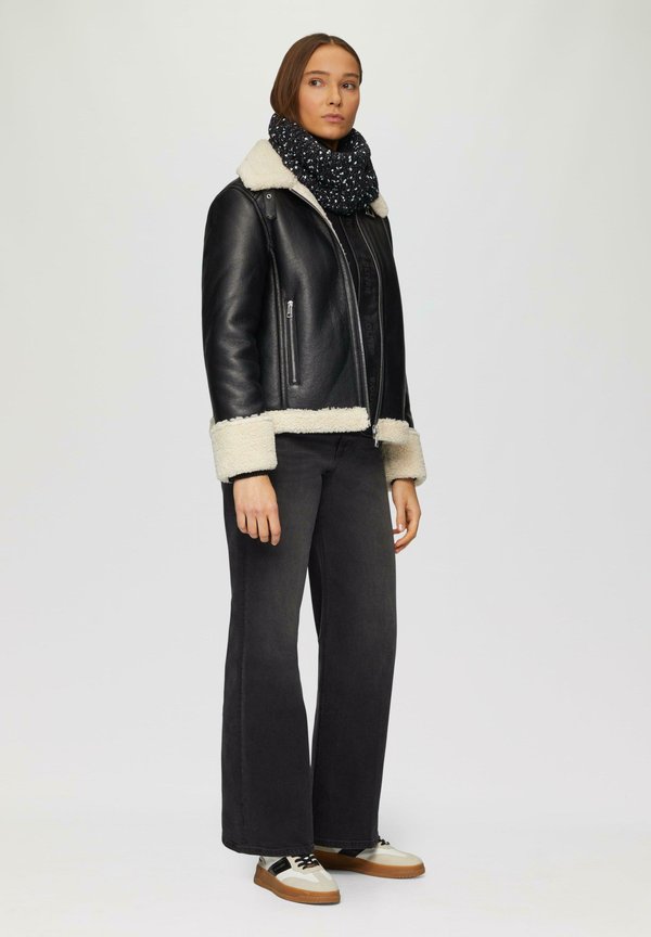 s.Oliver LOOP-IN MELANGE-OPTIK - Snood - schwarz