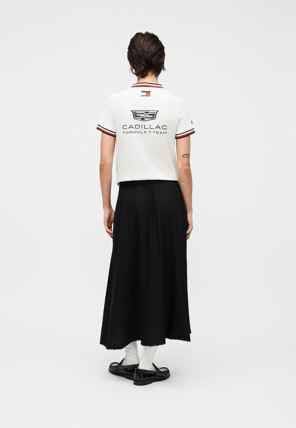 Tommy Hilfiger PLEATED LINEN BLEND MIDI A-LINE SKIRT