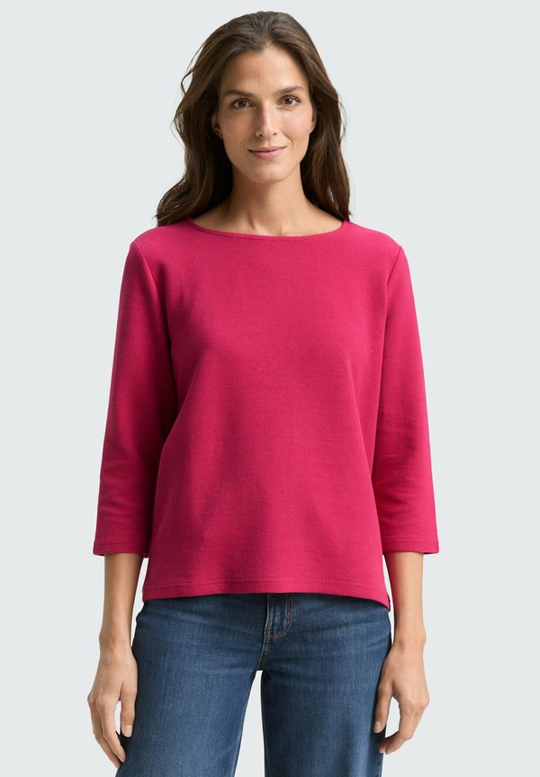TOM TAILOR TOM TAILOR T-SHIRT LANGARMSHIRT MIT OTTOMAN-STRUKTUR - Long sleeved top - cherry granita