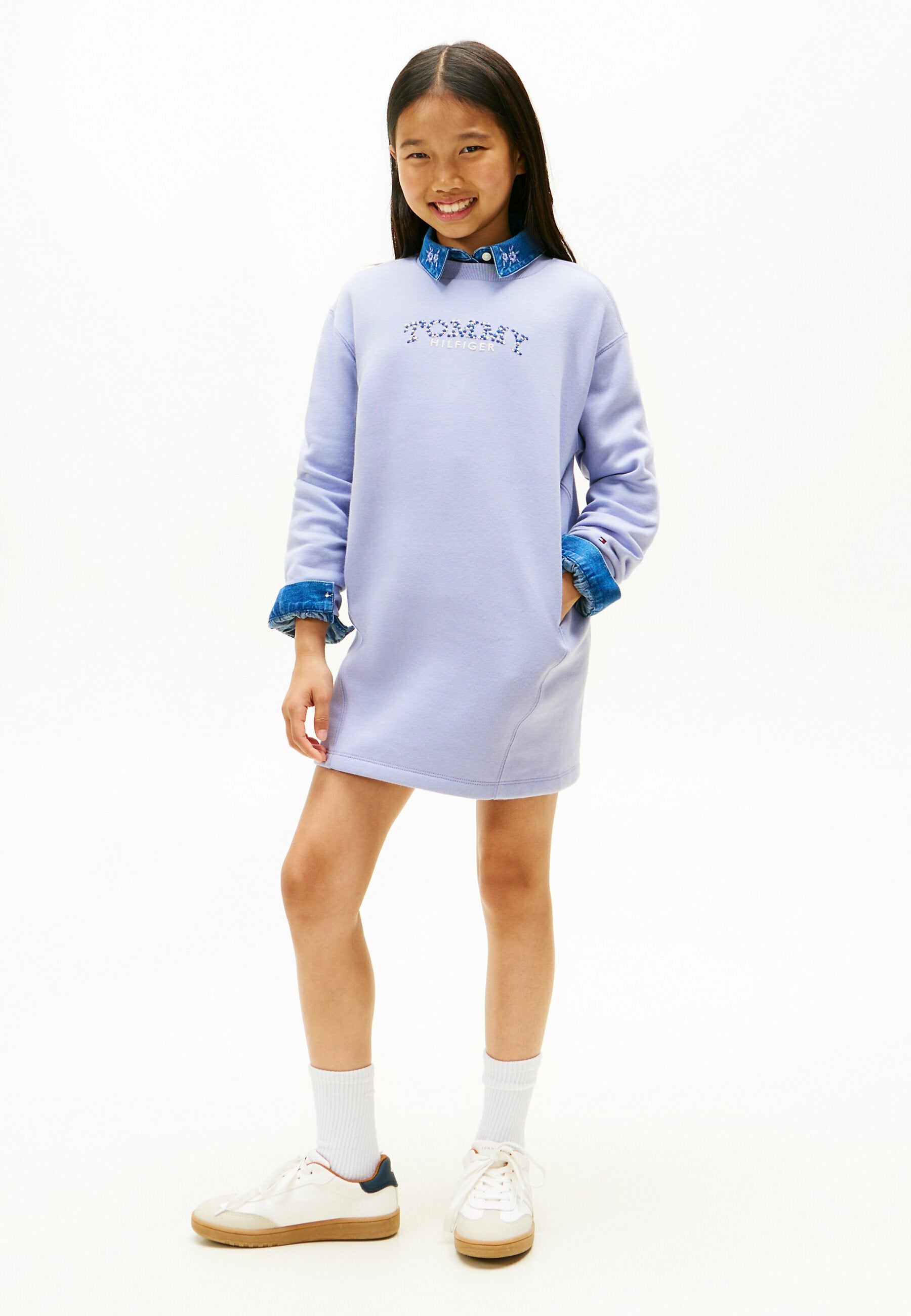 FLORAL LOGO FLEECE RELAXED SWEATSHIRT DRESS Media 2