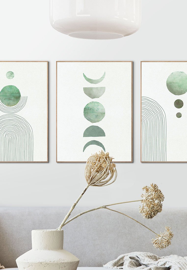 Orange Wallz GREEN SHAPES 3 PACK