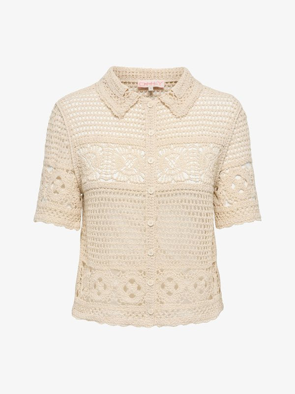 ONLY ONLLEILANI - Button-down blouse - creme