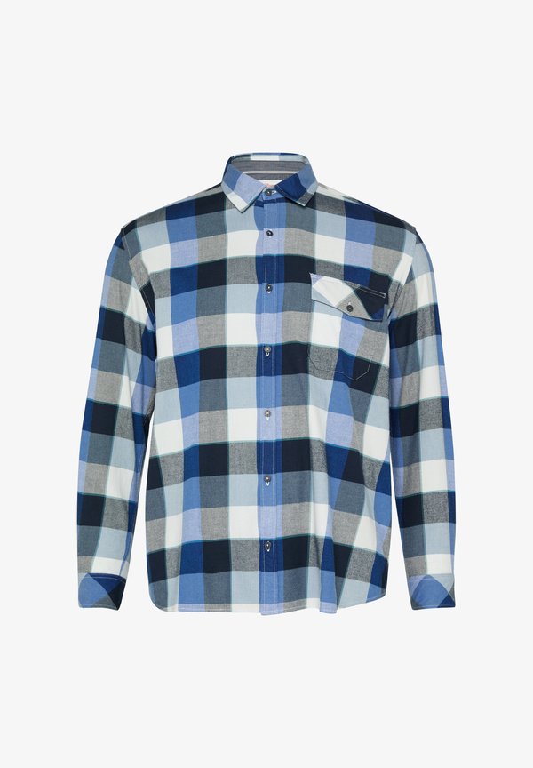s.Oliver KARIERTES MIT ARTWORK - Shirt - royalblau