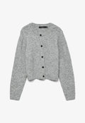 Vero Moda VMNOVAH O NECK BUTTON CARDI - Cardigan - medium grey melange