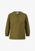 s.Oliver LONGSLEEVE MIT SPITZEN-DETAILS - Blouse - olivgrün