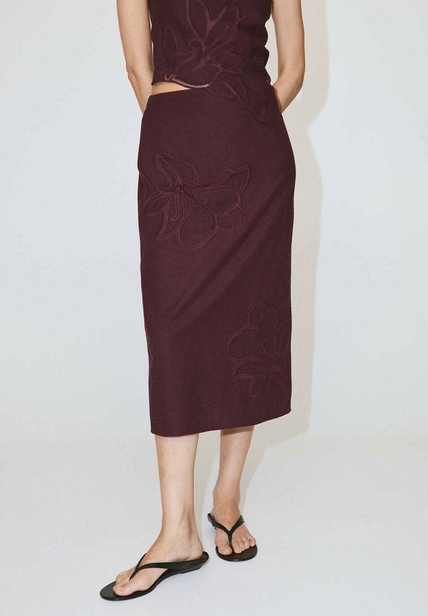 Mango ADULT - Pencil skirt - mottled bordeaux