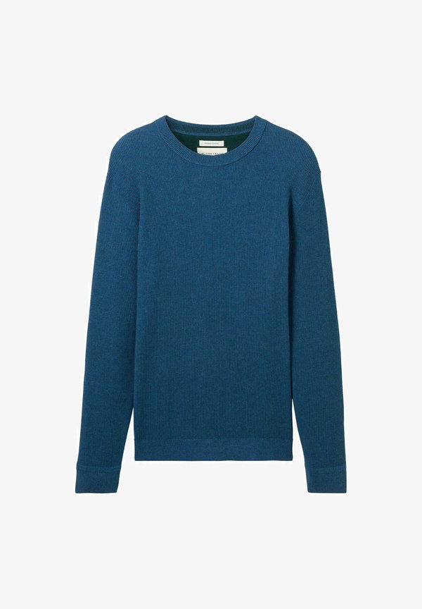 TOM TAILOR STRUKTURIERTER RUNDHALS - Jumper - dark teal melange