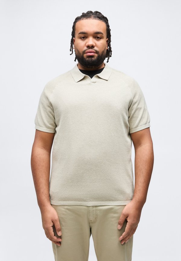 Jack & Jones JJHILL SPLIT NECK  - Polo shirt - oatmeal melange