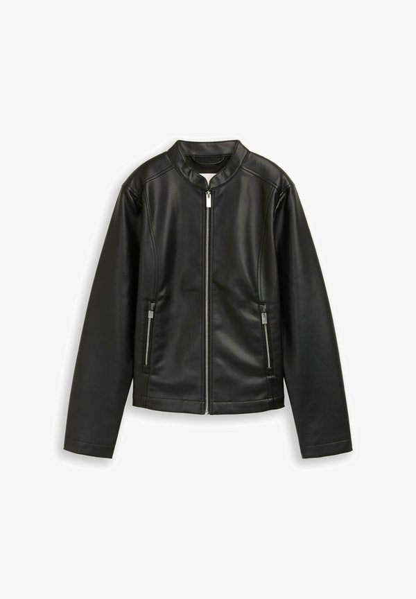 TOM TAILOR MIT REISSVERSCHLUSS - Faux leather jacket - deep black