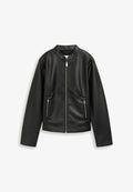 TOM TAILOR MIT REISSVERSCHLUSS - Faux leather jacket - deep black