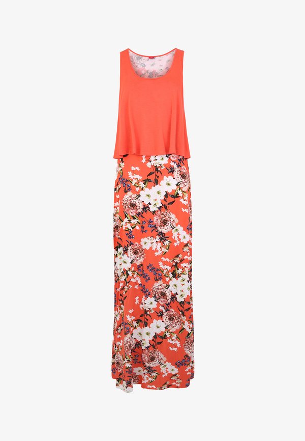 s.Oliver Maxi dress - koralle-bedruckt