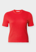 CURVE CABLE KNIT SHORT SLEEVE JUMPER Media 1